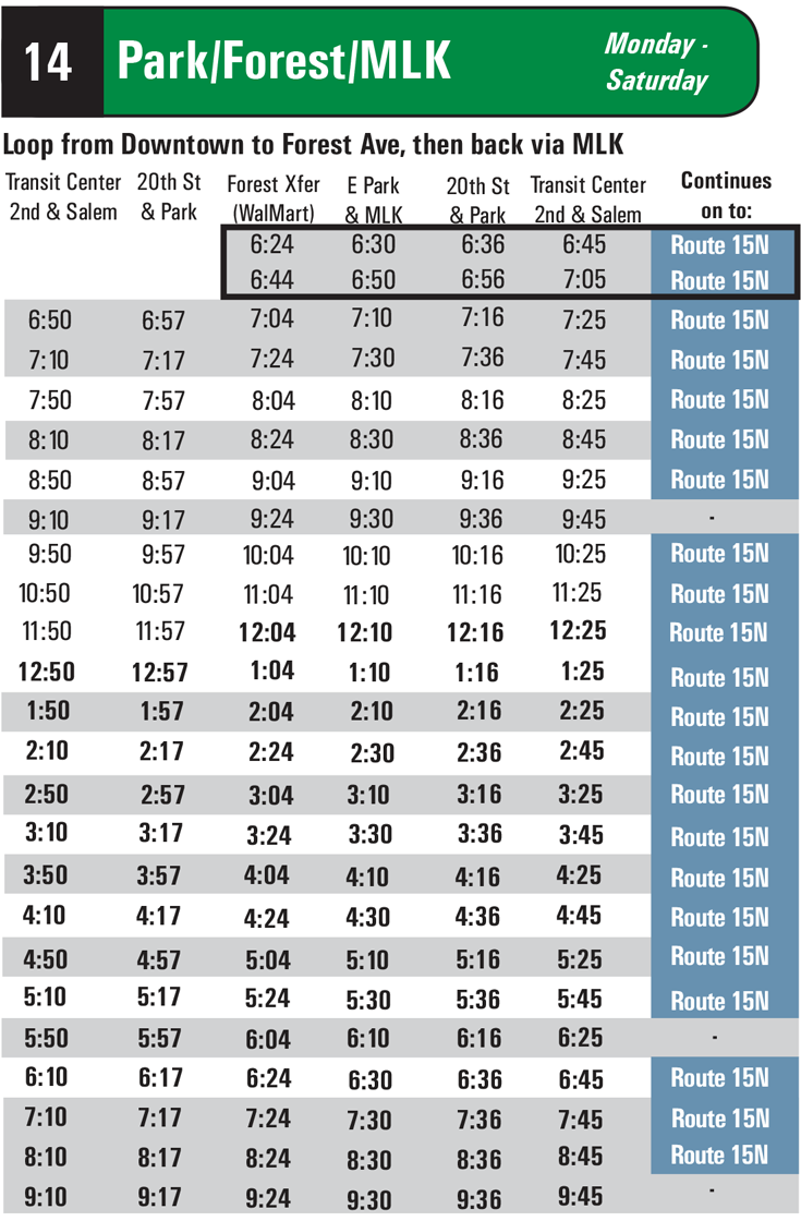 RSTechED 2014 12 Theme-Park Bus schedule