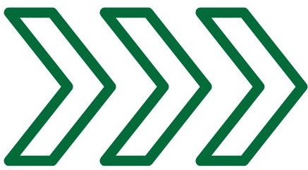 green chevron triple pointing